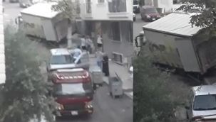 Freni patlayan kamyon dehşet saçtı