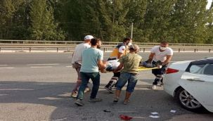 Kontrolden çıkan otomobil savruldu