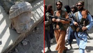 Taliban militanları, yıllar önce öldürdükleri siyasi liderin heykelini yerle bir etti
