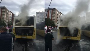 İETT otobüsünde yangın çıktı