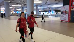 A Milli Futbol takımımız Letonya galibiyetinin ardından yurda döndü