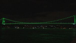 İki köprü 'Serebral Palsi'ye farkındalık için yeşile büründü