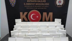 Kütahya'da durdurulan bir araçta 10 bin makaron ele geçirildi