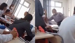 Öğretmenden ders ortasında dayak