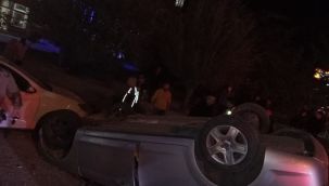 Seyir halindeki otomobilin karşısına çıkan köpek kazaya neden oldu