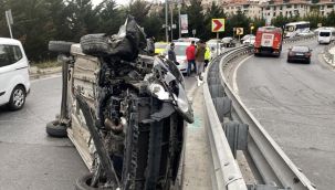Takla atan sürücü burnu bile kanamadan kurtuldu