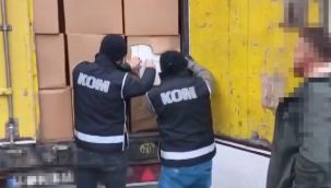 TEM'de durdurulan tırda 14 milyon 300 bin kaçak makaron ele geçirildi