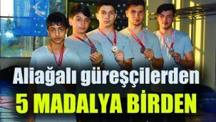 Aliağalı güreşçilerden 5 madalya birden