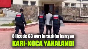 8 ilçede 63 ayrı hırsızlığa karışan karı-koca yakalandı