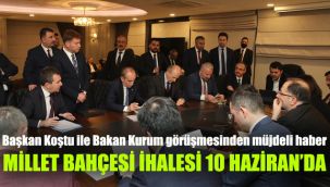 Başkan Koştu ile Bakan Kurum görüşmesinden müjdeli haber: Millet bahçesi ihalesi 10 Haziran'da