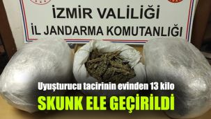 Uyuşturucu tacirinin evinden 13 kilo skunk ele geçirildi