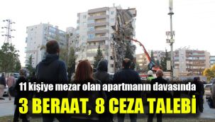 11 kişiye mezar olan apartmanın davasında 3 beraat, 8 ceza talebi