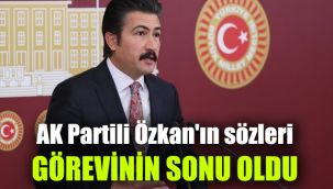 AK Partili Özkan'ın sözleri, görevinin sonu oldu