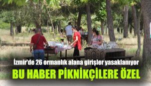 Bu haber piknikçilere özel: İzmir'de 26 ormanlık alana girişler yasaklanıyor