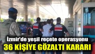 İzmir'de yeşil reçete operasyonu: 36 kişiye gözaltı kararı
