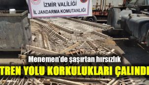 Menemen’de şaşırtan hırsızlık: Tren yolu korkulukları çalındı