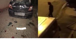 Öfkeli koca dehşeti: Otomobili levye ve sopalarla vurarak paramparça etti
