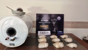 Termosifonda 3 kilo metamfetamin ele geçirildi