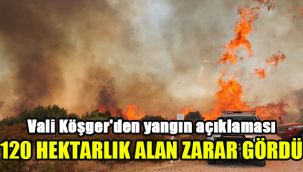 Vali Köşger'den yangın açıklaması: 120 hektarlık alan zarar gördü