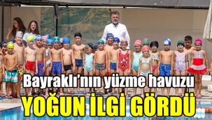 Bayraklı’nın yüzme havuzu yoğun ilgi gördü