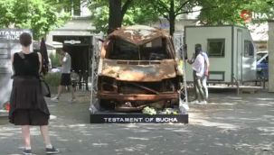 Bucha'da vurulan araç Berlin'de sergileniyor