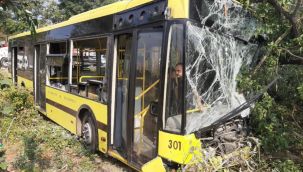 Bursa'da şehir içi otobüs arıza yapan kamyonete çarptı