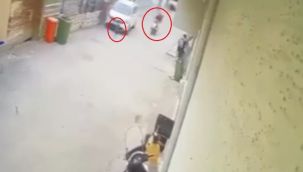 Kahraman moto kurye küçük çocuğa çarpmamak için kendi canını hiçe saydı