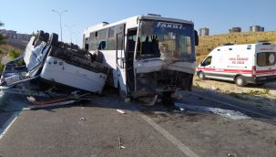 Servis kazasında can pazarı yaşandı