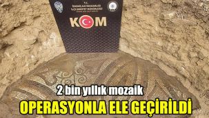 2 bin yıllık mozaik, operasyonla ele geçirildi