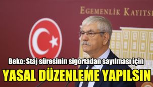 Beko: Staj süresinin sigortadan sayılması için yasal düzenleme yapılsın