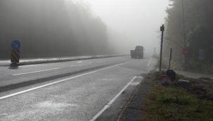 Bolu Dağı'nda etkili olan sis görüş mesafesini düşürdü