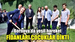 Bornova’da yeşil hareket: Fidanları çocuklar dikti