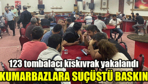 Kumarbazlara suçüstü baskın: 123 tombalacı kıskıvrak yakalandı