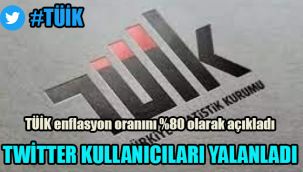 TÜİK enflasyon oranını %80 olarak açıkladı: Twitter kullanıcıları yalanladı
