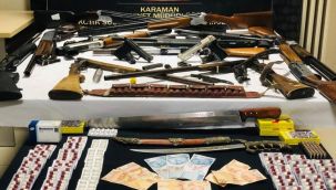 Karaman'da silah ve uyuşturucu ticareti yapan şebekeye 30 yıla kadar hapis