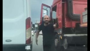 TIR şoförü trafikte gergin anlar yaşattı