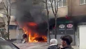 Oto tamir dükkanı alevlere teslim oldu