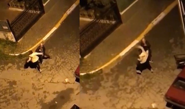 Kadın erkek şahsı sokak ortasında darp etti