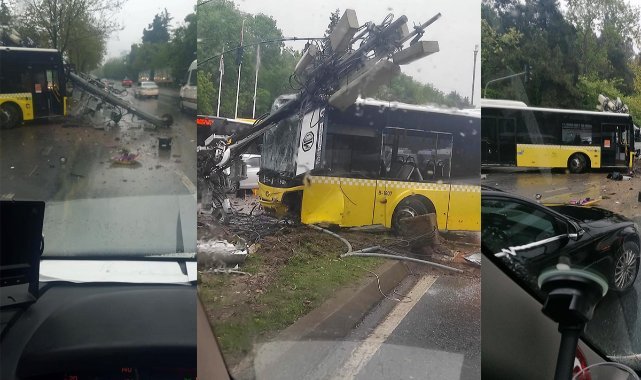 İETT otobüsü kaza yaptı: Faciadan dönüldü