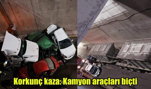Korkunç kaza: Kamyon araçları biçti
