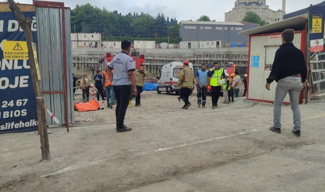 Küçükçekmece'de demir yüklü tır şantiye alanına düştü