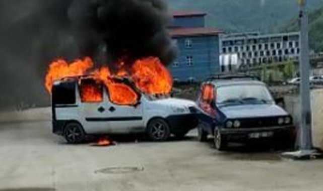 LPG'li araç tamir esnasında alev aldı