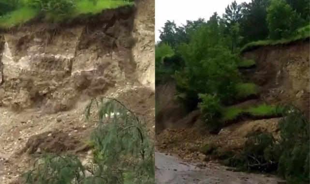 Amasya'da korkutan heyelan