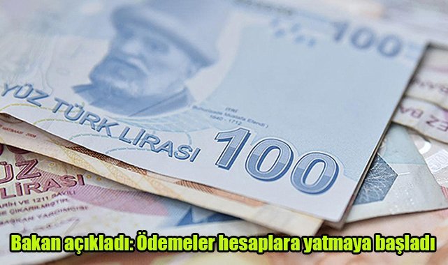 Bakan açıkladı: Ödemeler hesaplara yatmaya başladı