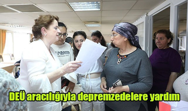 DEÜ aracılığıyla depremzedelere yardım