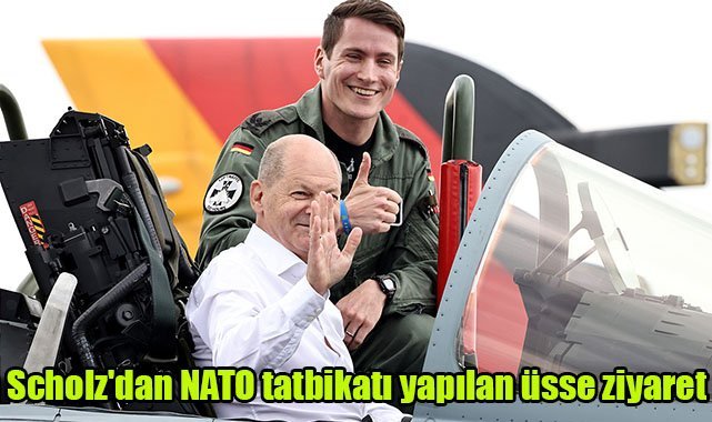 Scholz'dan NATO tatbikatı yapılan üsse ziyaret