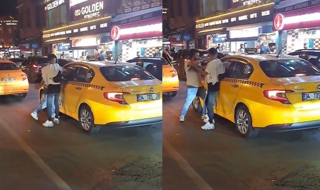 Taksiciye tekme ve yumruklu saldırı