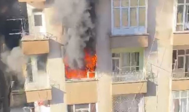 Apartman dairesinde korkutan yangın