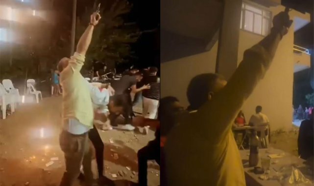 Asker eğlencesinde silahla ateş edip davetlilere korku dolu anlar yaşattı