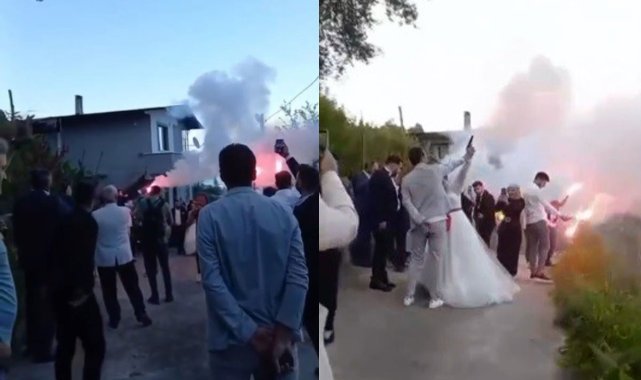 Bu görüntüler pes dedirtti, gelin eline silahı aldı havaya ateş etti